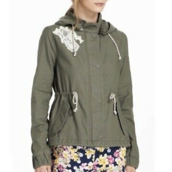 Daughters of the Liberation Green Twill Hooded Anorak Jacket. Size Small - Picture 2 of 3